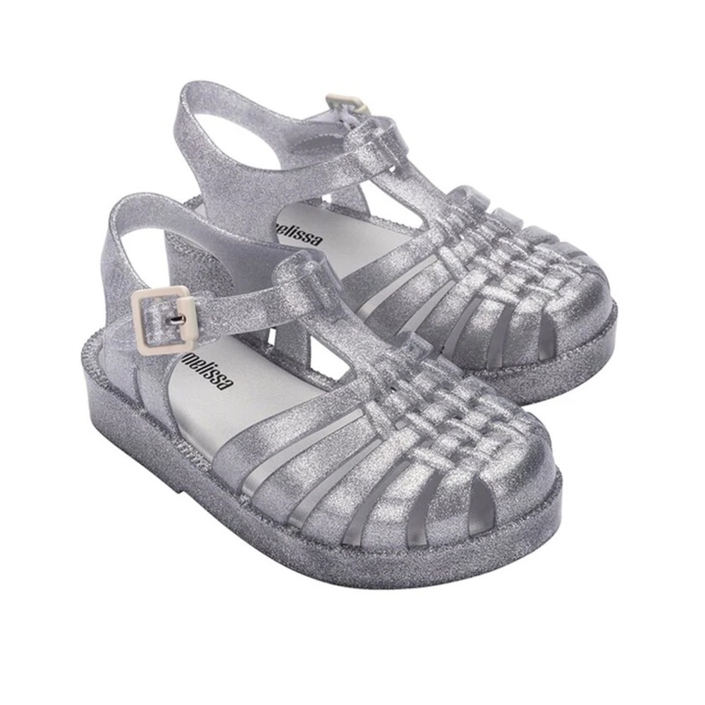 Mini Melissa Possession Glitter Clear Jelly Sandals Size 8 and 9 NEW